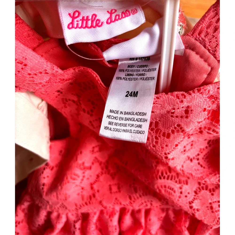 3pc Dress Set Toddler 24M Pink White NWT Cherry Blossom Lace Jacket NWT